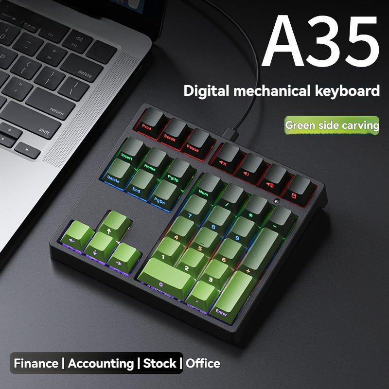 Tablet Accessories Gifts - Klawiatura numeryczna A35, przewodowa, jednomodowa, 34